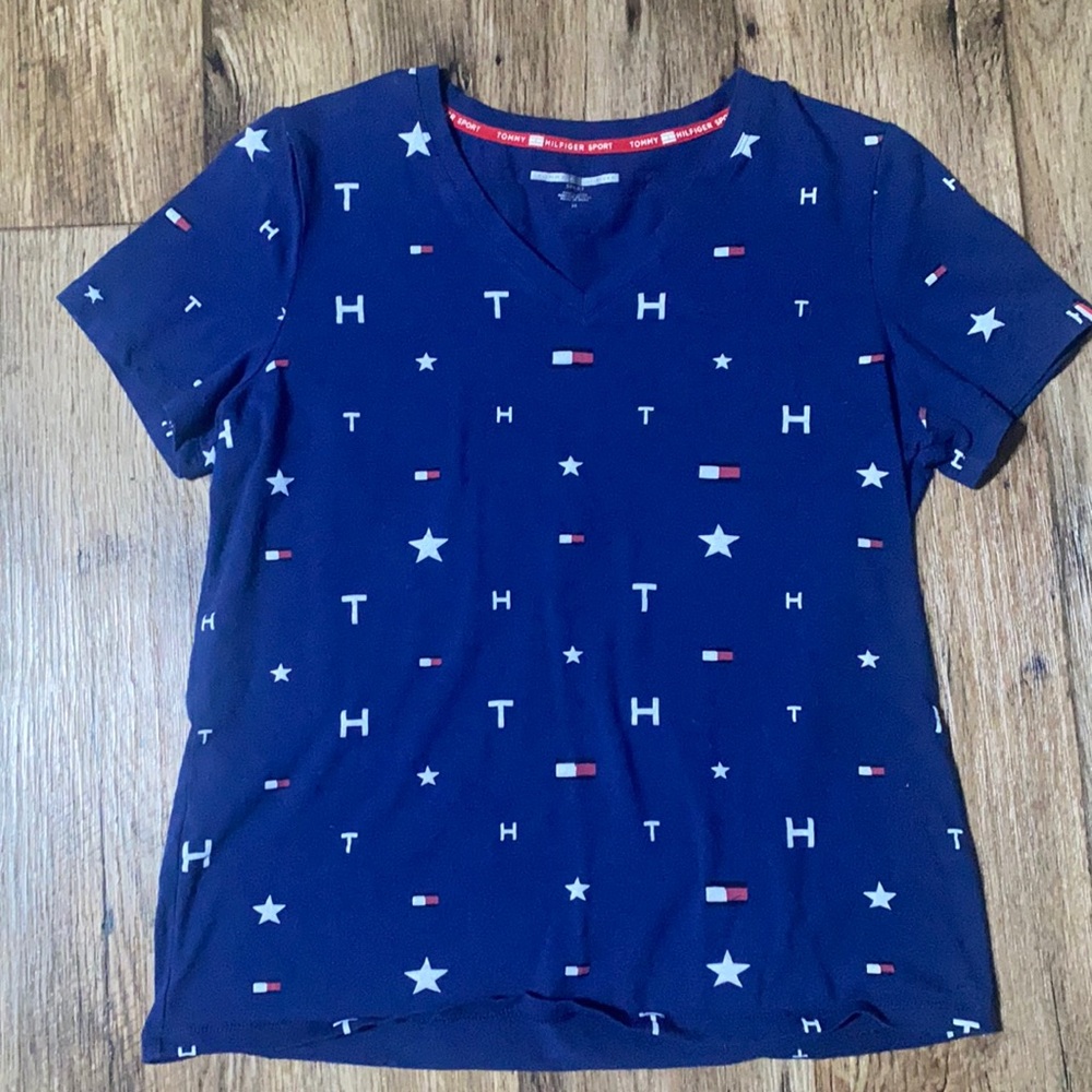 Navy blue Tommy shirt (v neck) in a size Medium for women’s